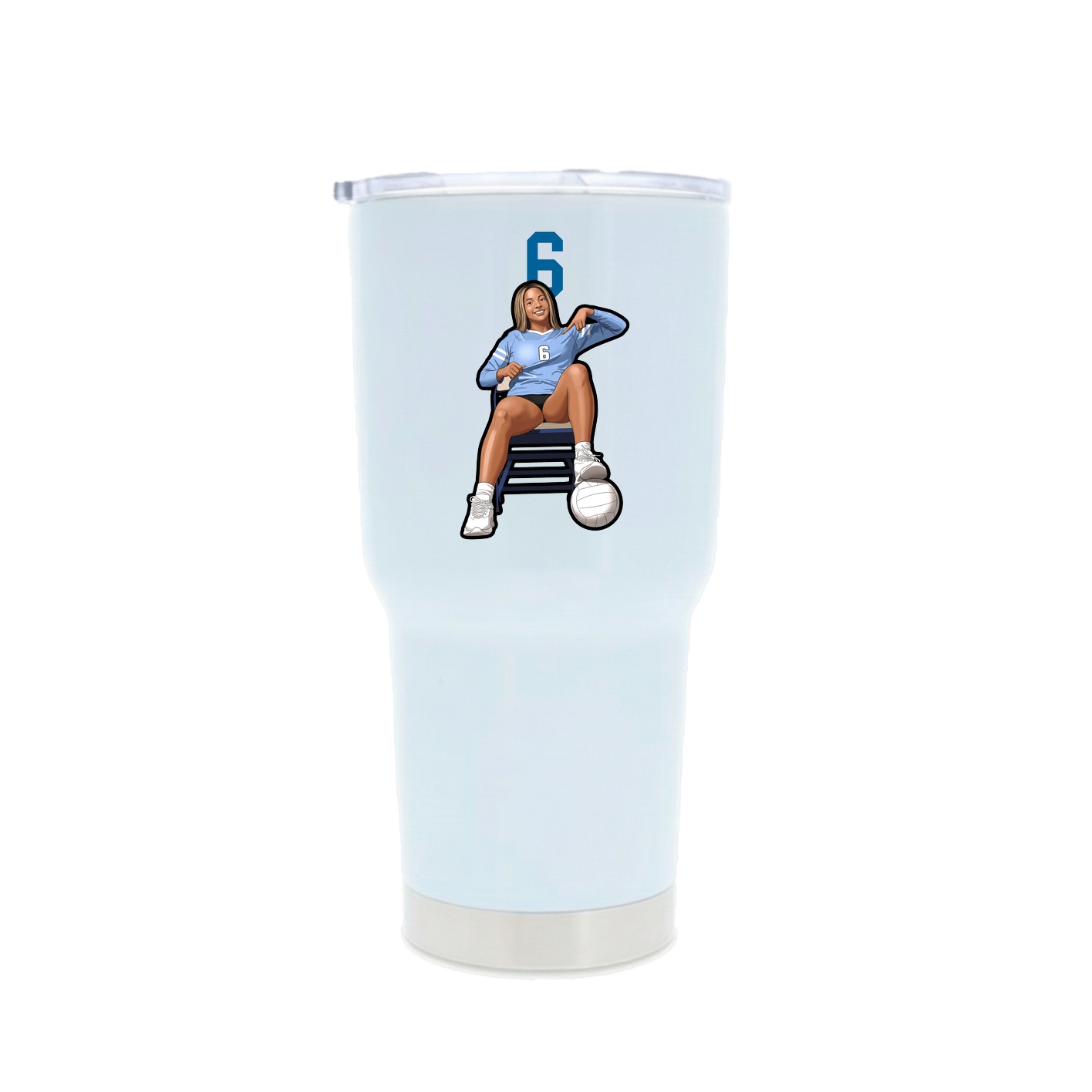 30oz Stainless Steel Tumbler — Number Top in White