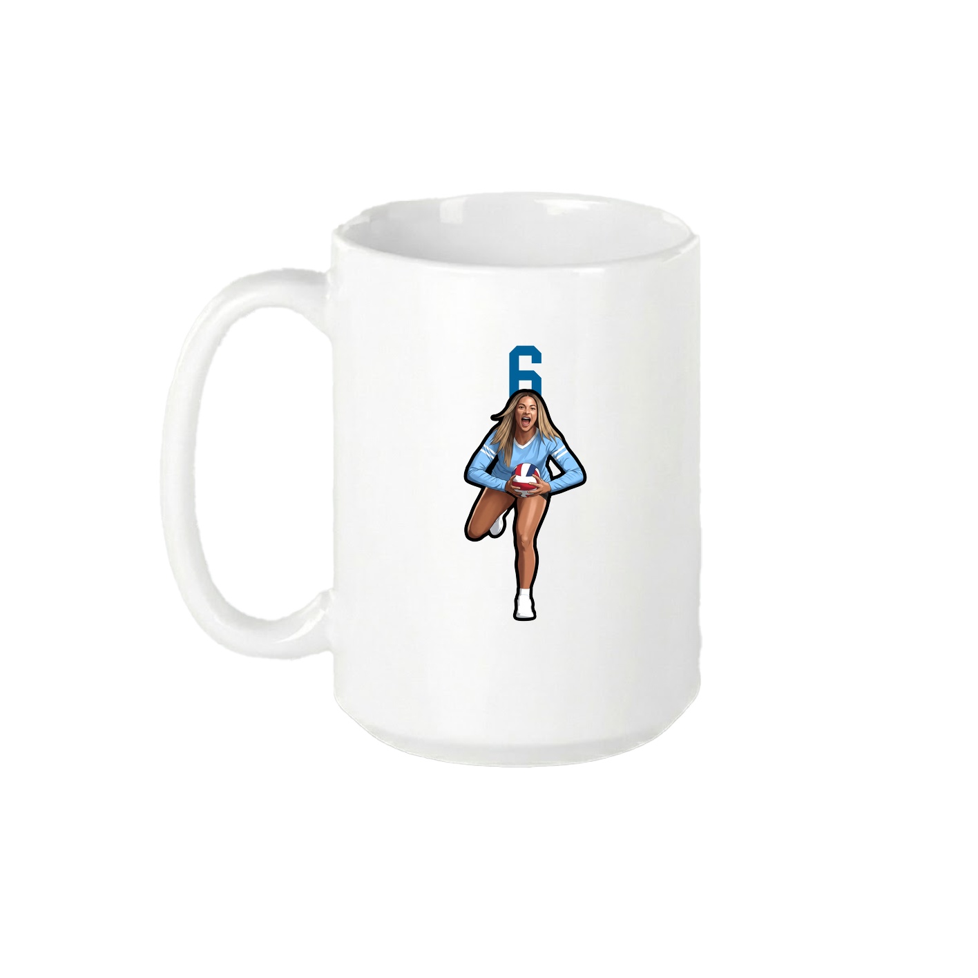 15oz Coffee Mug — Number Top in White