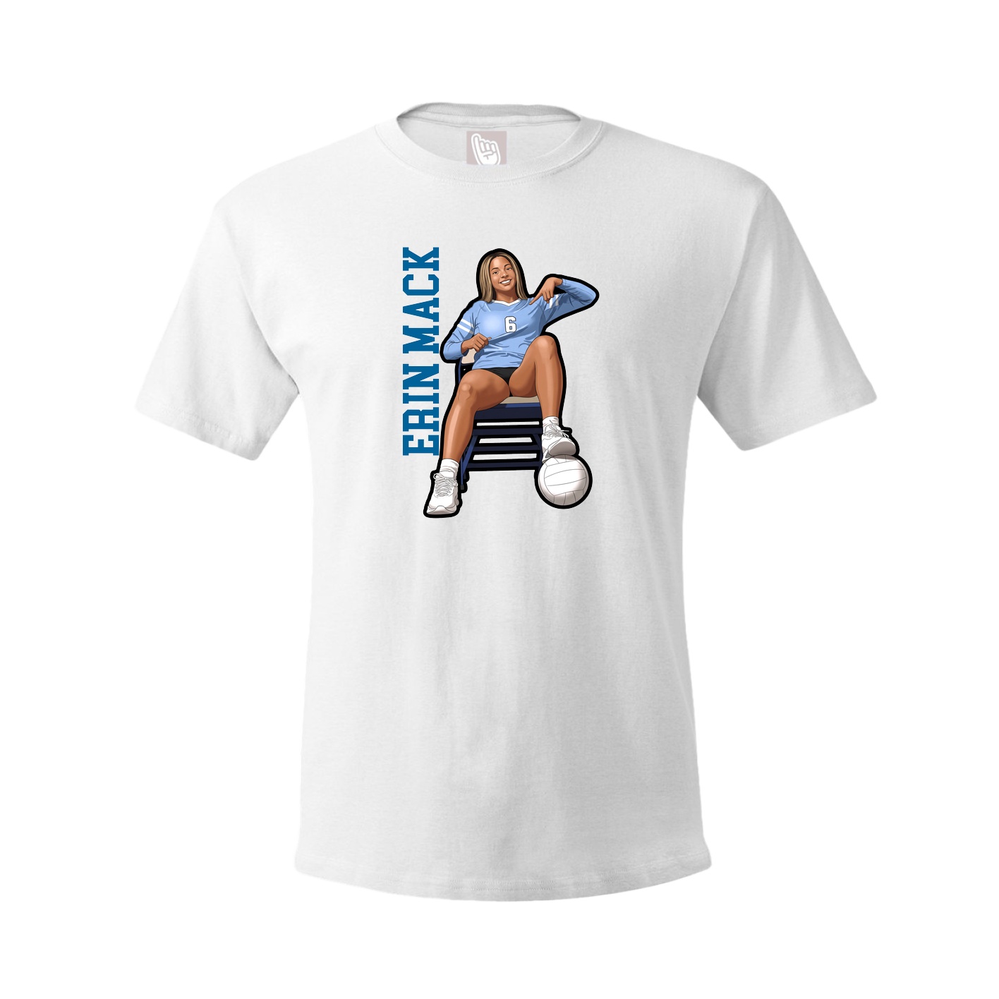 Youth Tee — Name Vertical in White
