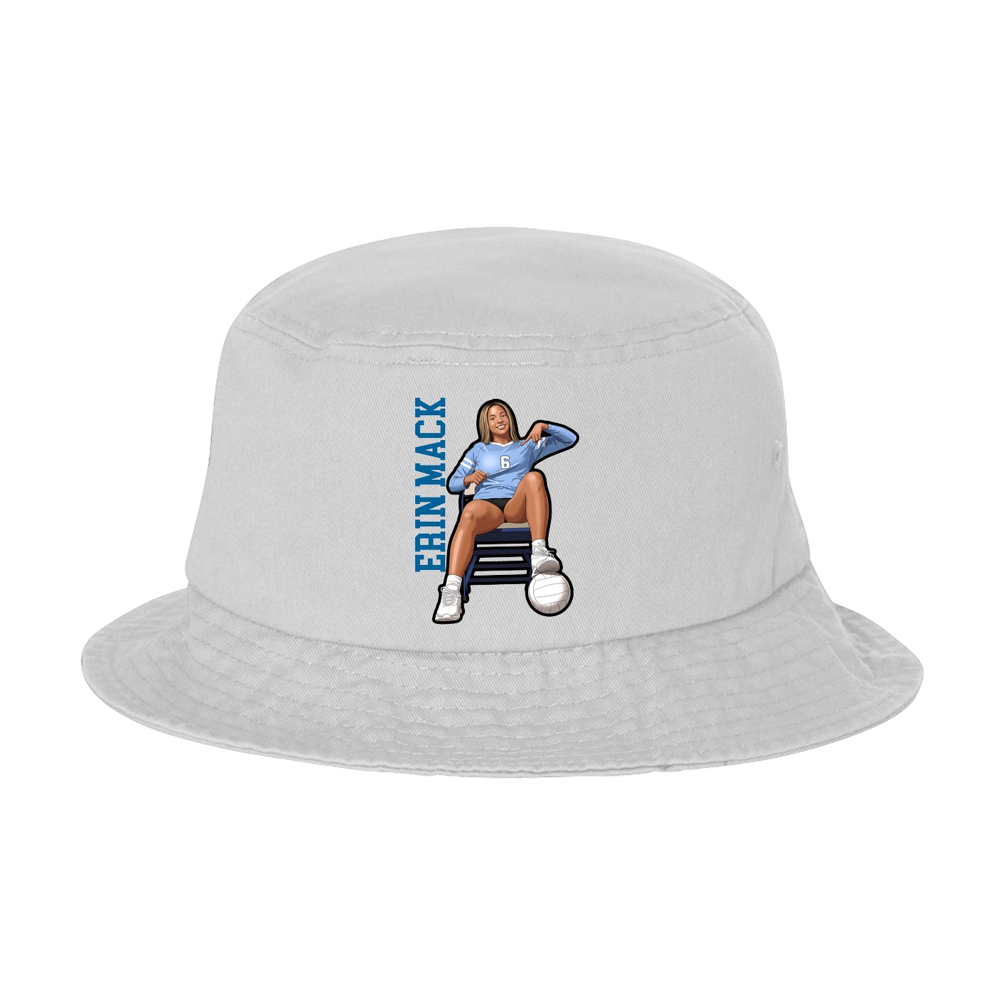 Bucket Cap — Name Vertical in White