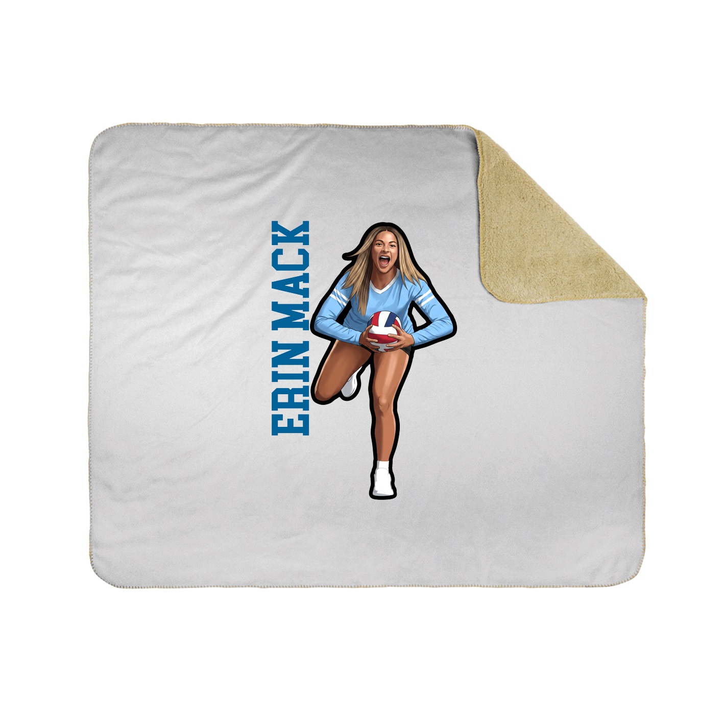 Throw Blanket — Name Vertical in White