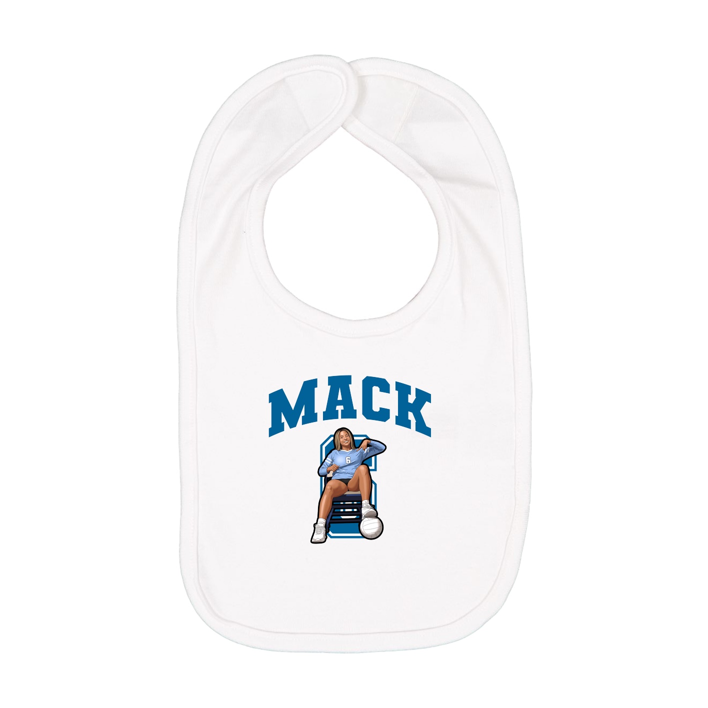 Infant Bib — Number in White