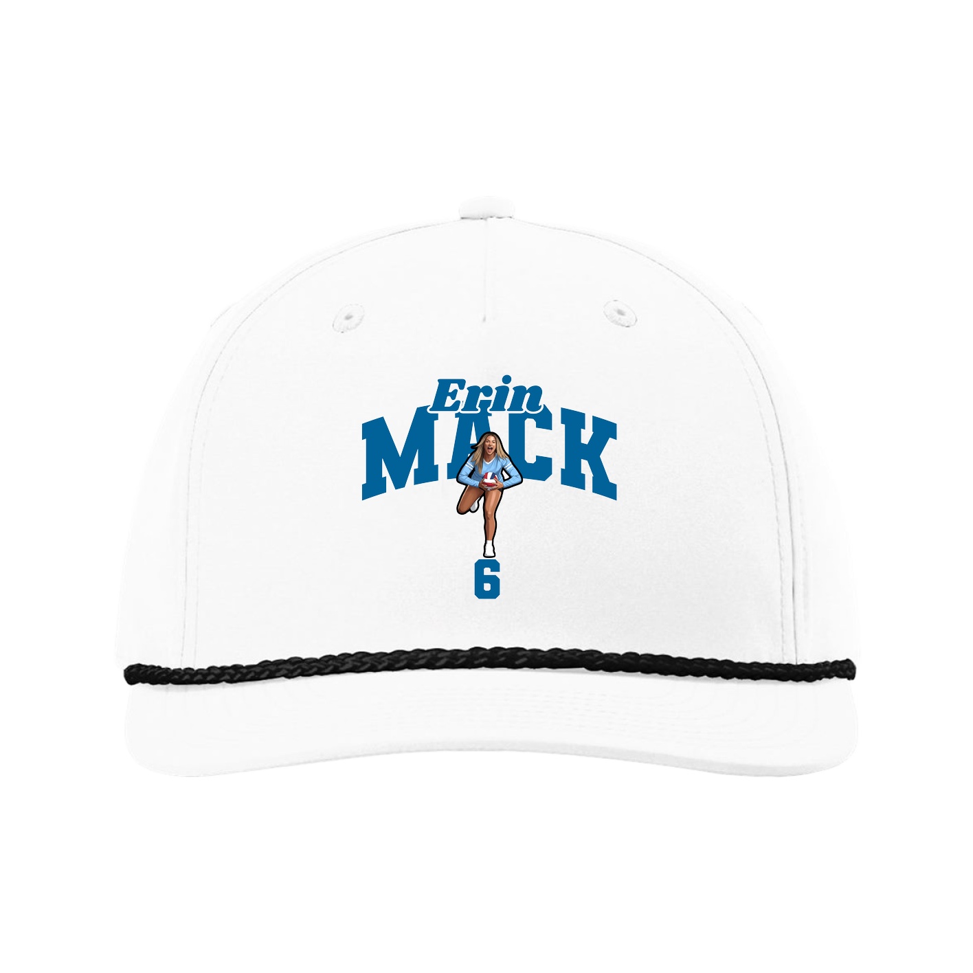 Five-Panel Classic Rope Cap — Signature Arch in White