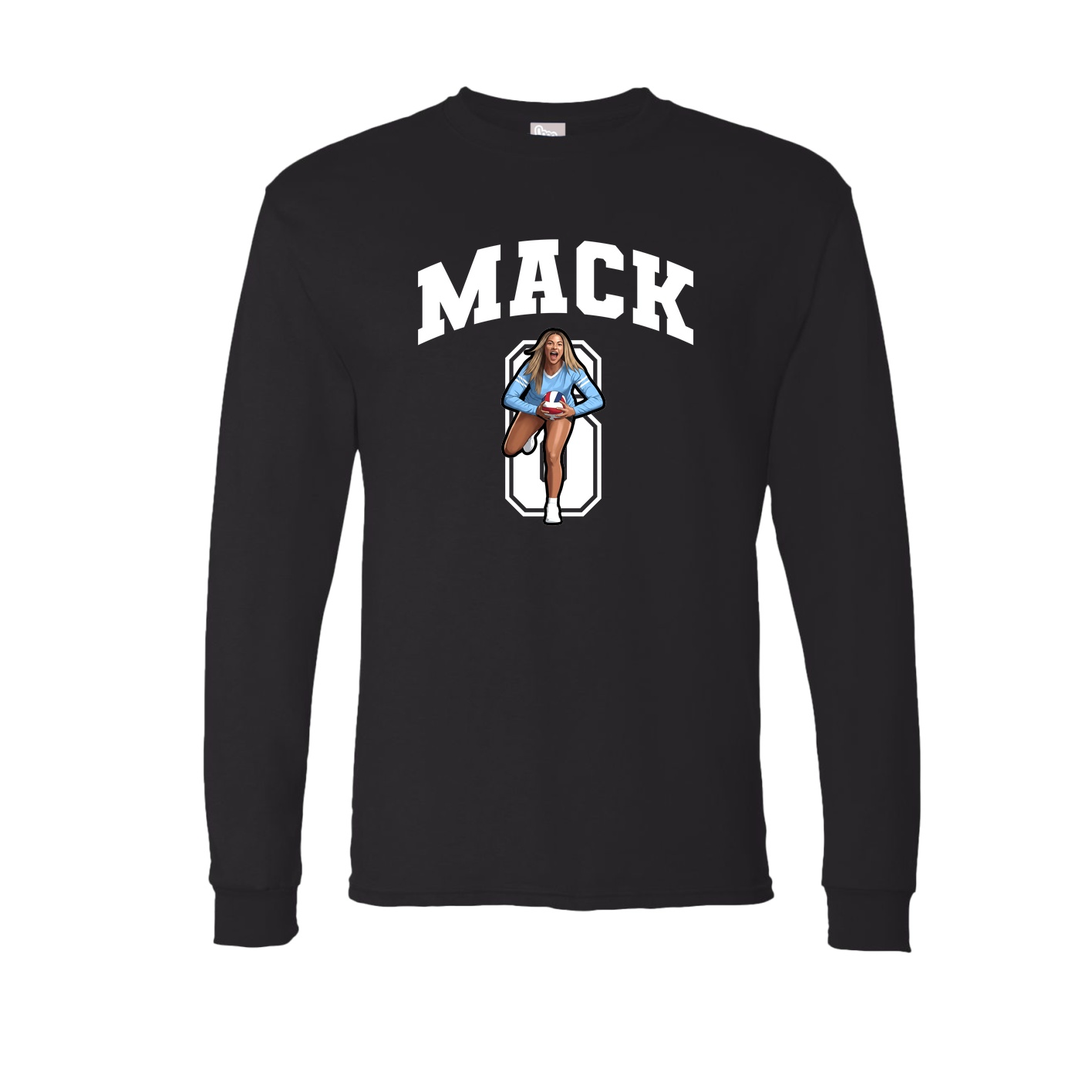 Long Sleeve Tee — Number in Black