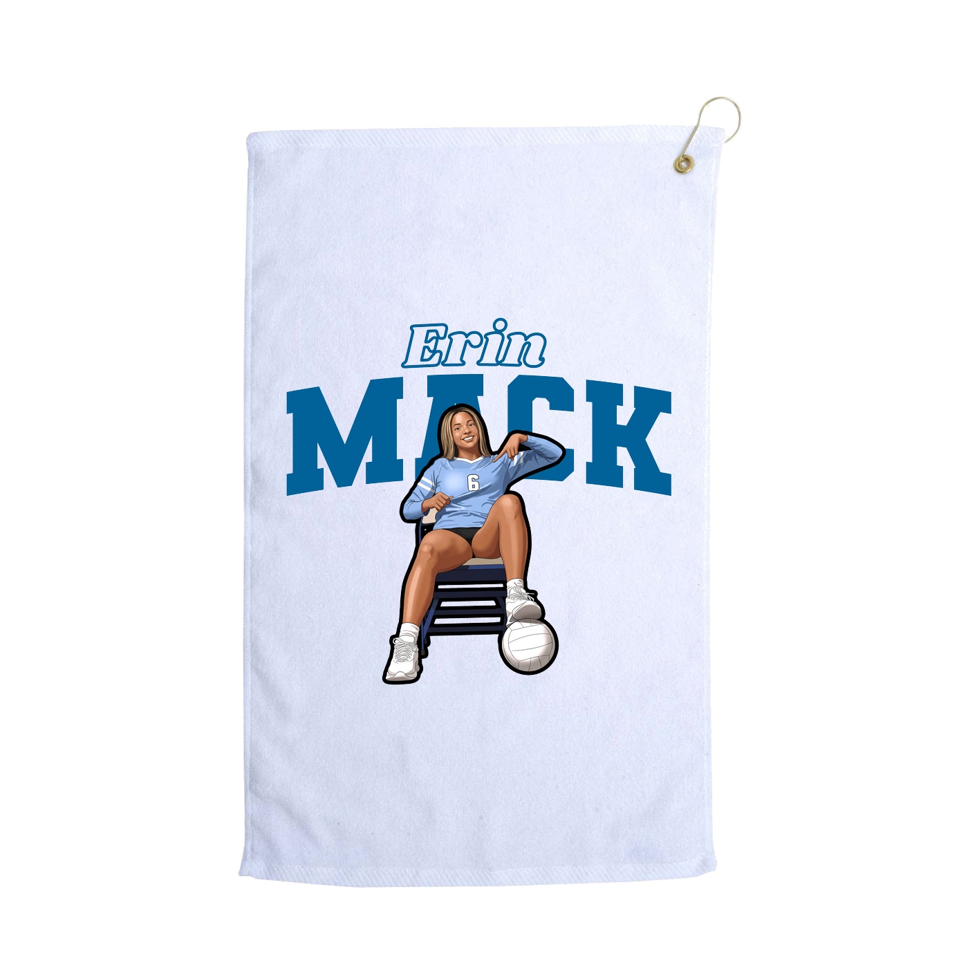 Golf Towel — Name Arch in White