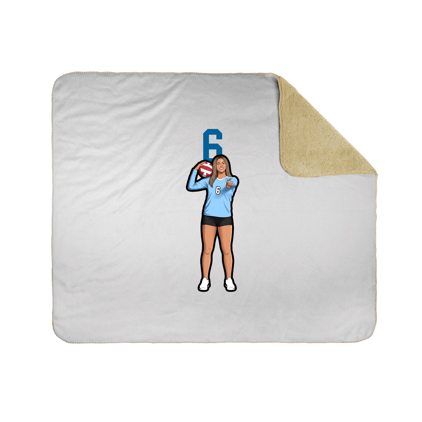Throw Blanket — Number Top in White