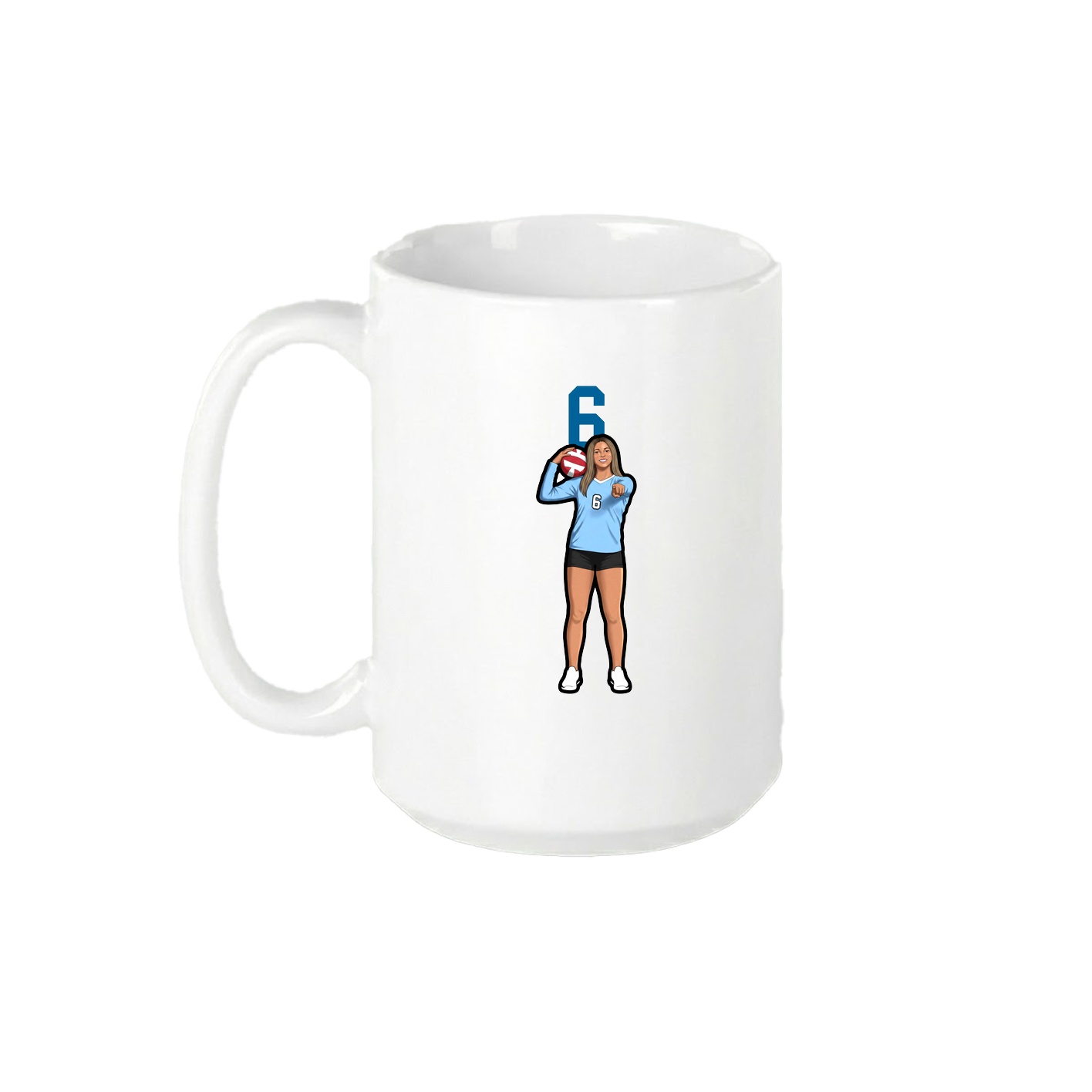 15oz Coffee Mug — Number Top in White