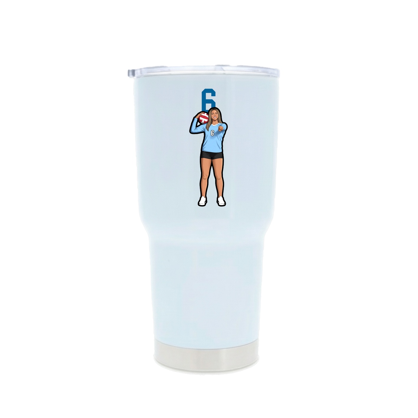 30oz Stainless Steel Tumbler — Number Top in White
