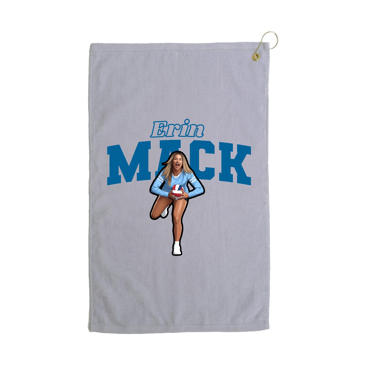 Golf Towel — Name Arch in Grey