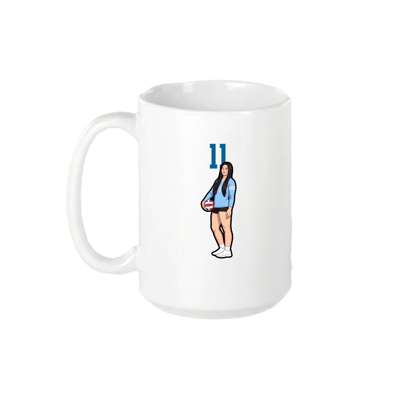 15oz Coffee Mug — Number Top in White