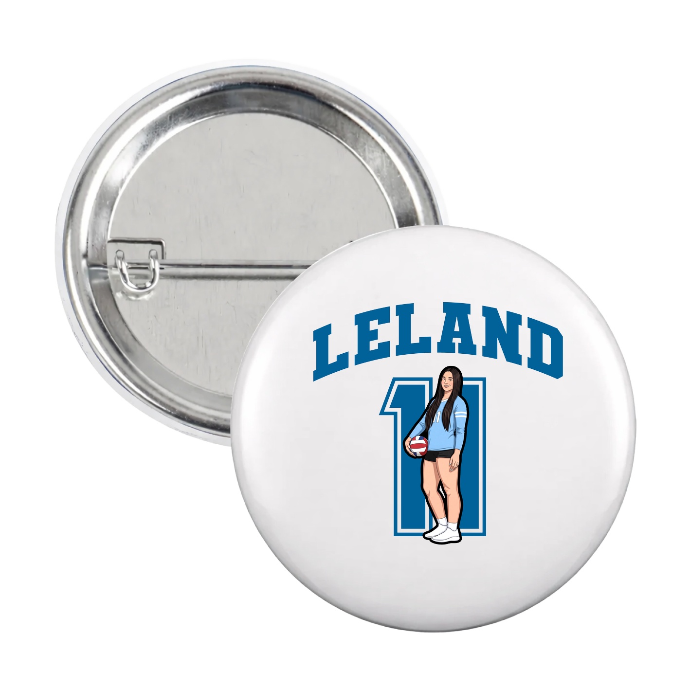 Game Day Button — Number in White
