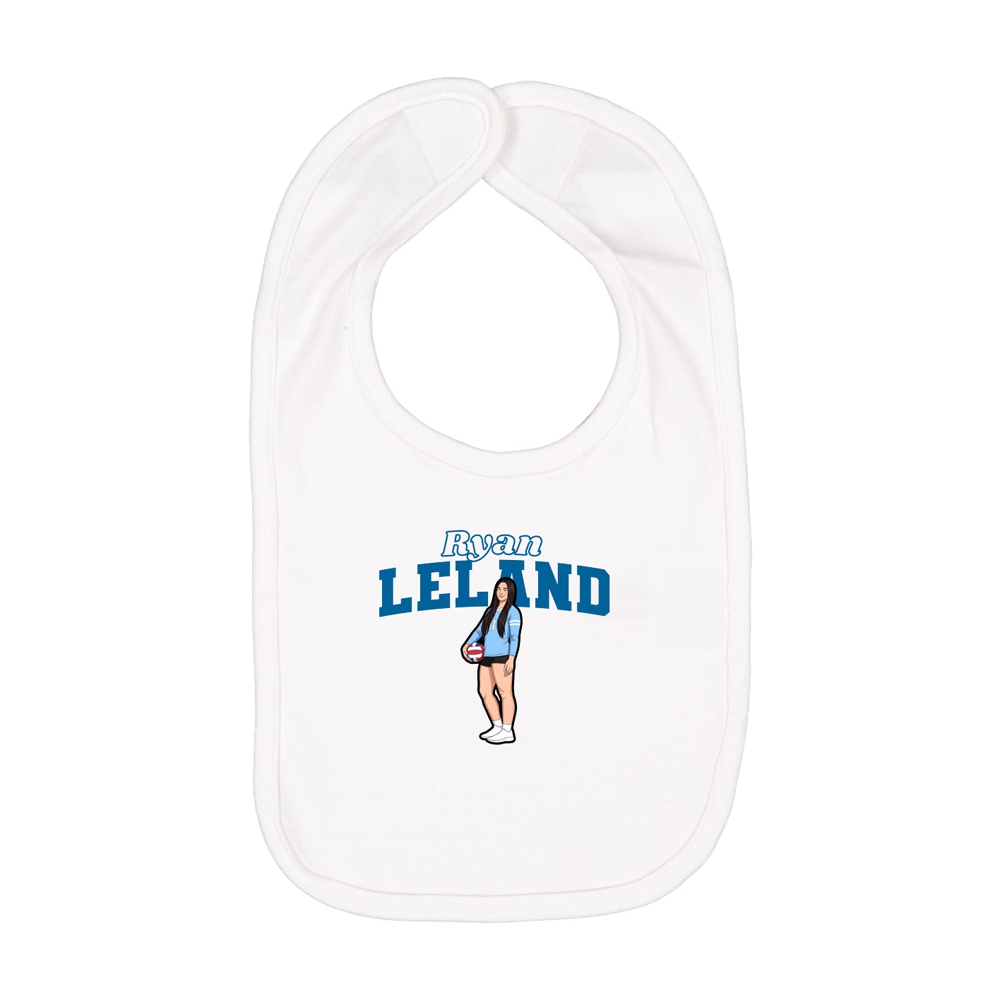 Infant Bib — Name Arch in White