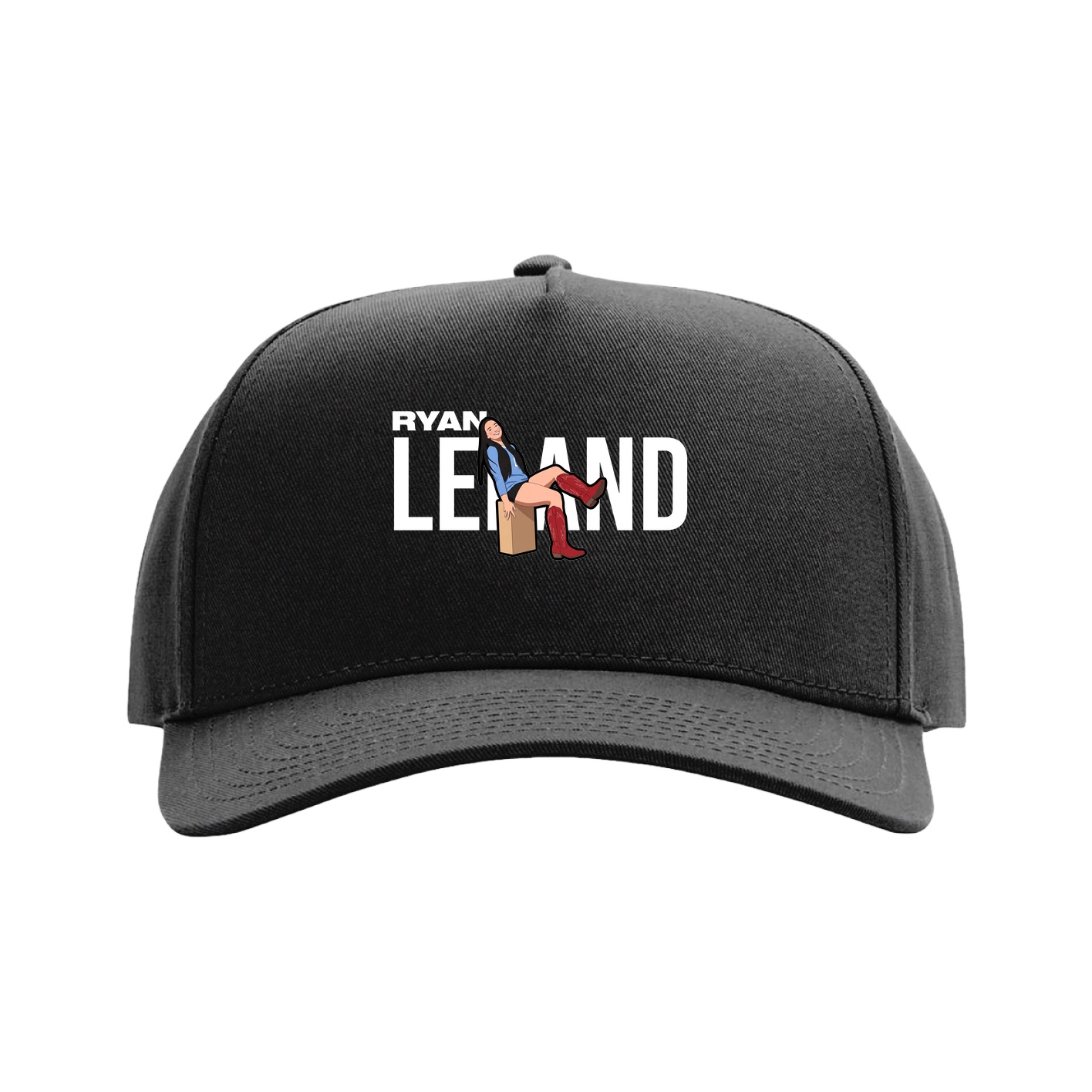 Full Fabric Five-Panel Champ Cap — Player Name in Black