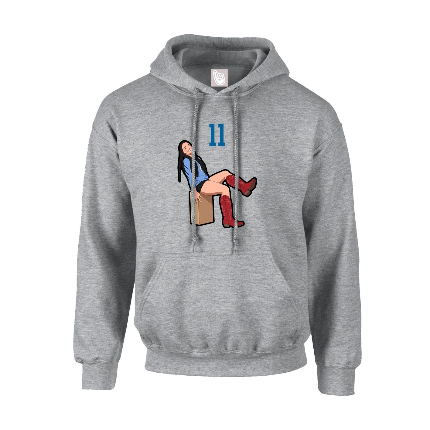 Youth Hoodie — Number Top in Grey
