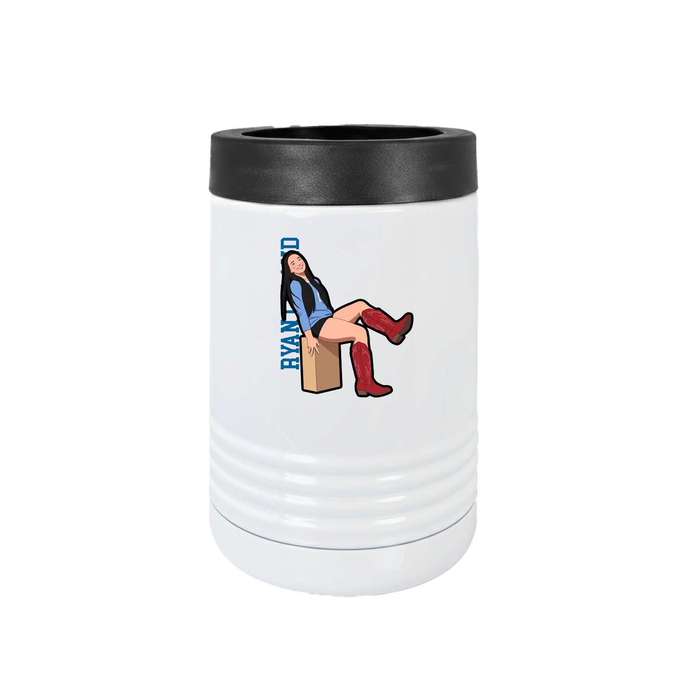 Beverage Holder — Name Vertical in White
