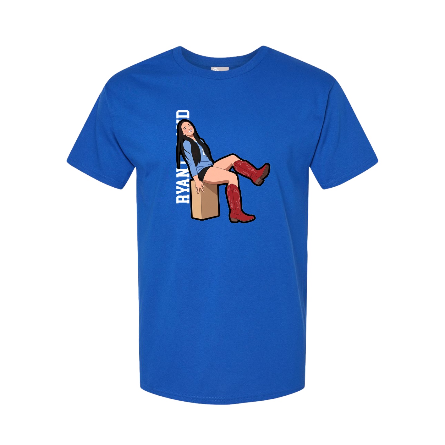 Youth Tee — Name Vertical in Royal