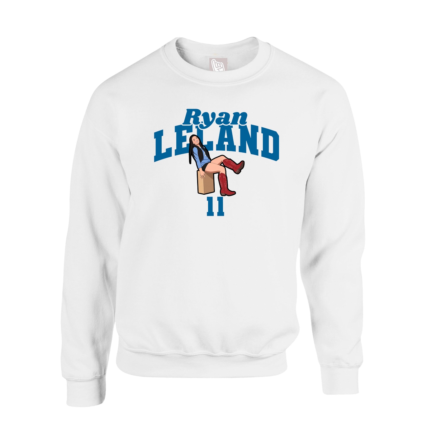 Fleece Crew — Signature Arch in White