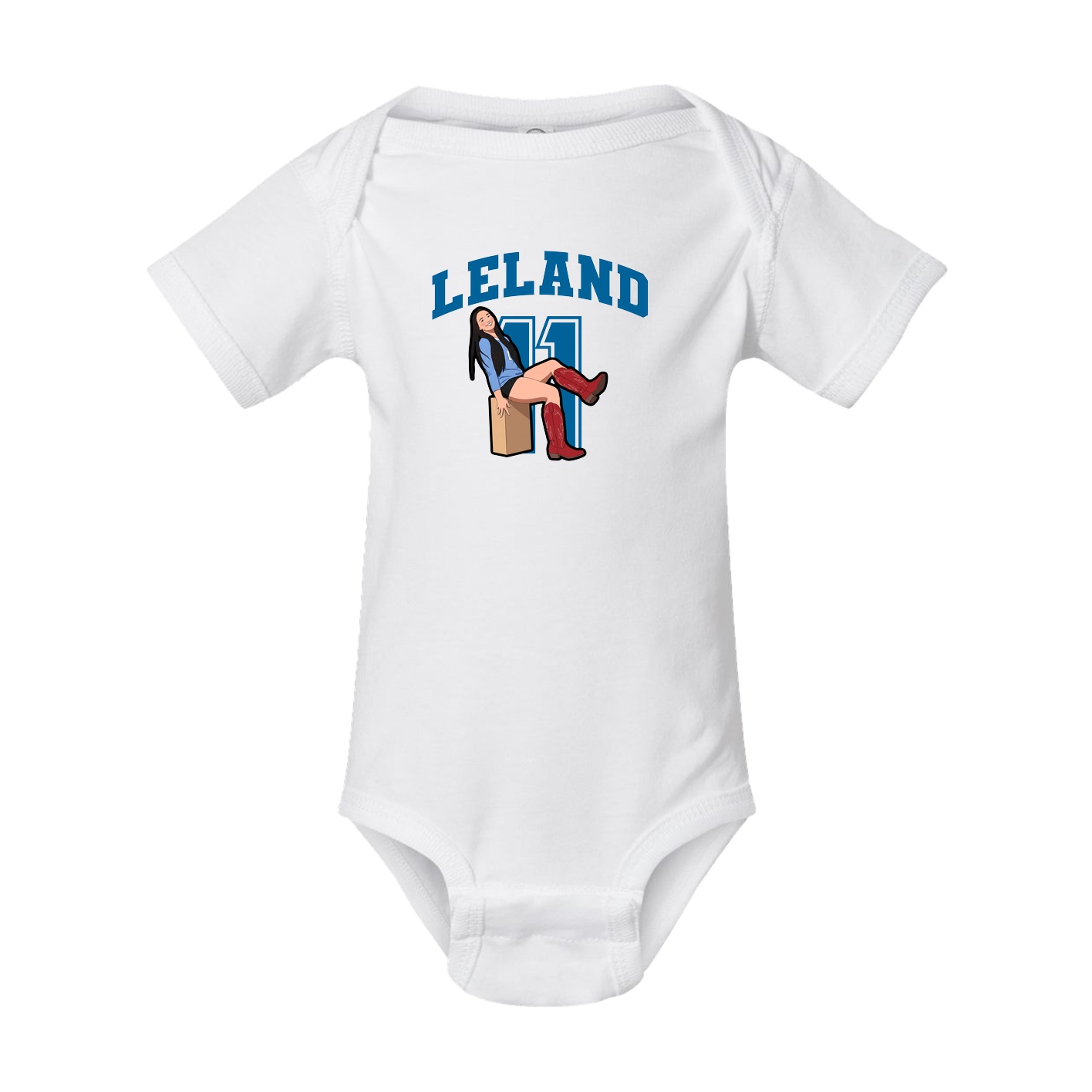 Baby Onesie — Number in White