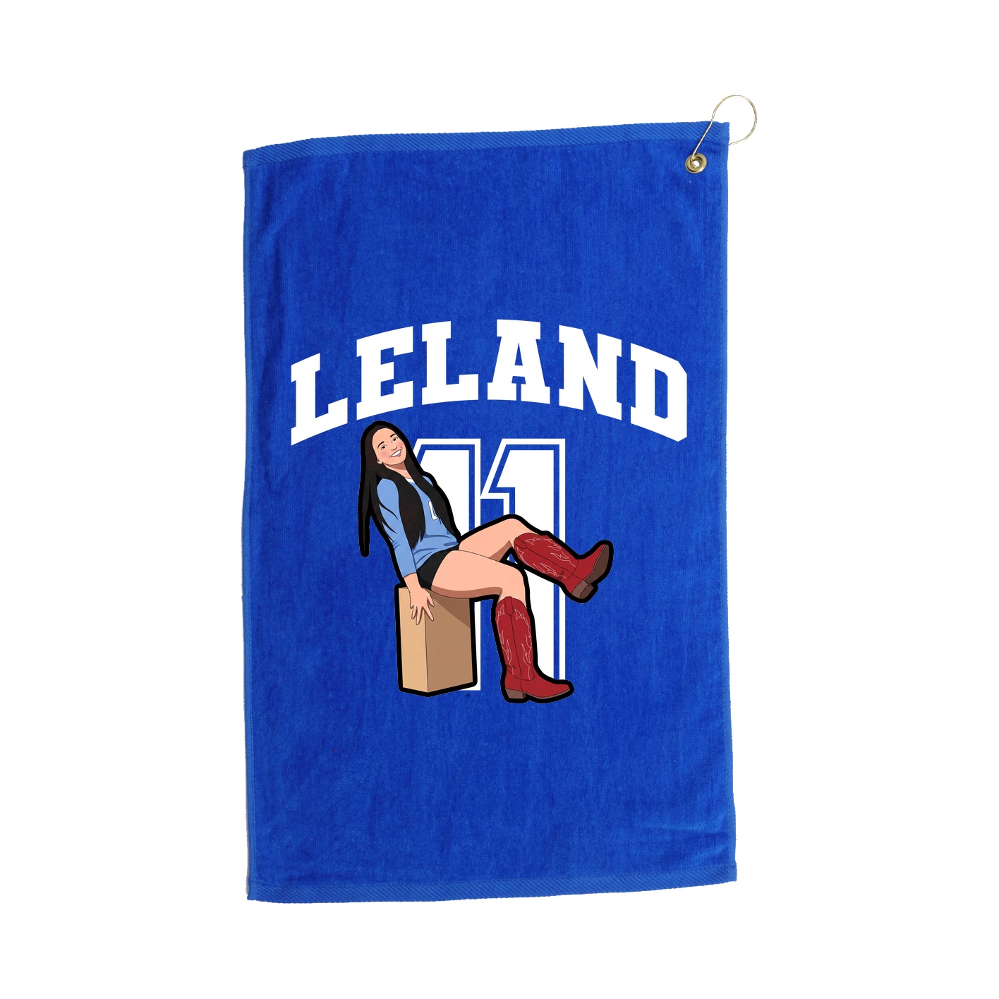 Golf Towel — Number in Royal