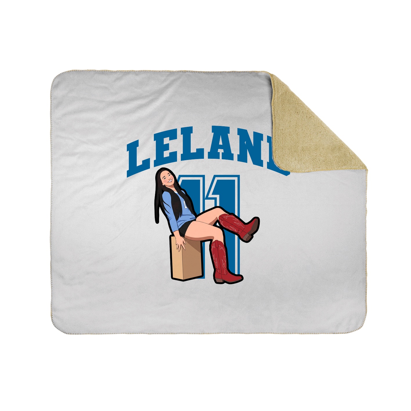 Throw Blanket — Number in White