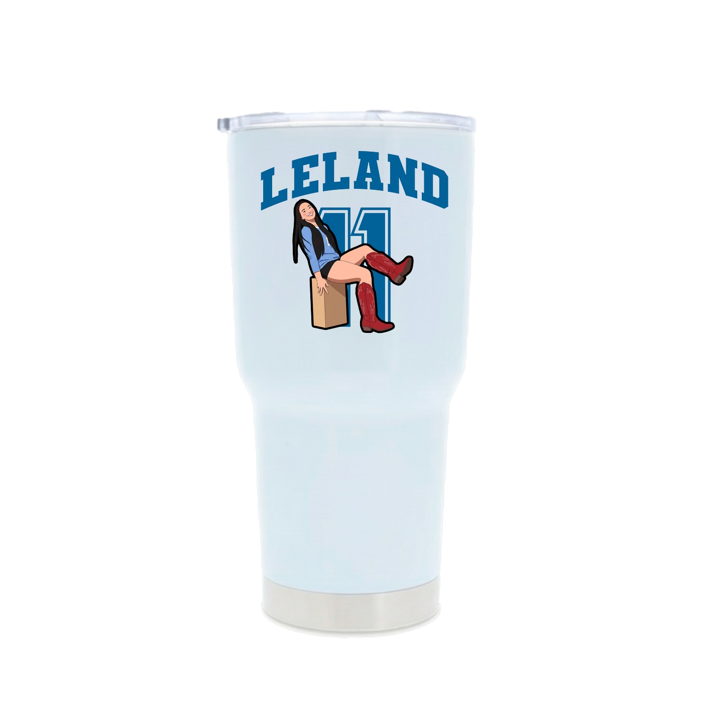 30oz Stainless Steel Tumbler — Number in White
