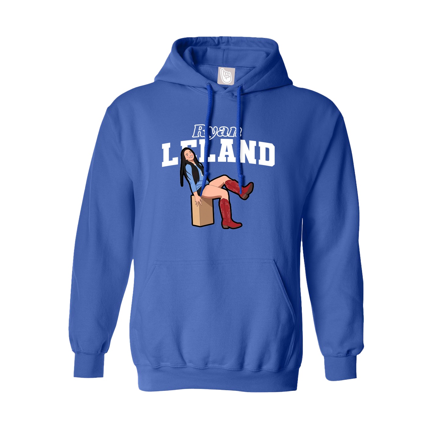 Youth Hoodie — Name Arch in Royal