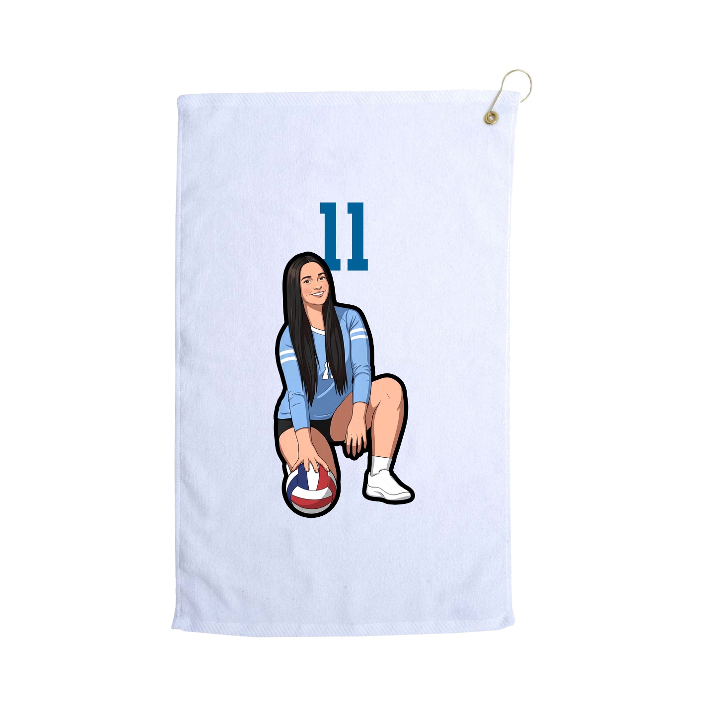 Golf Towel — Number Top in White