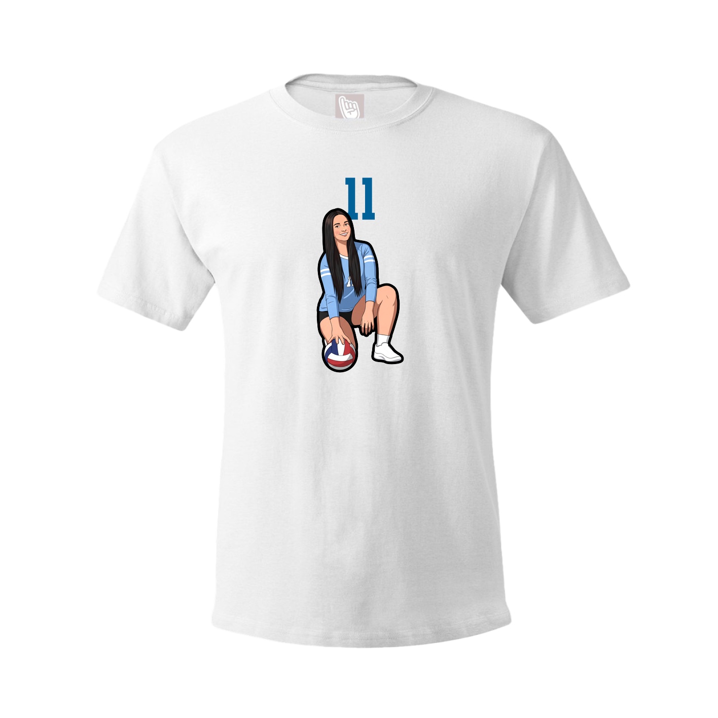 Youth Tee — Number Top in White