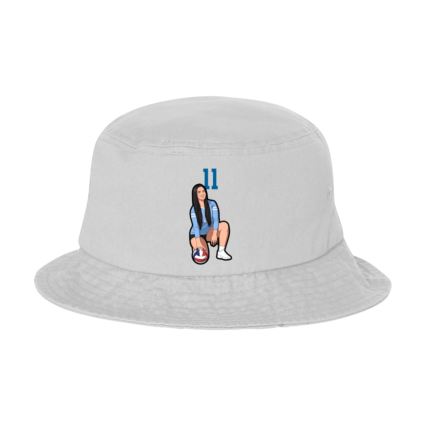 Bucket Cap — Number Top in White