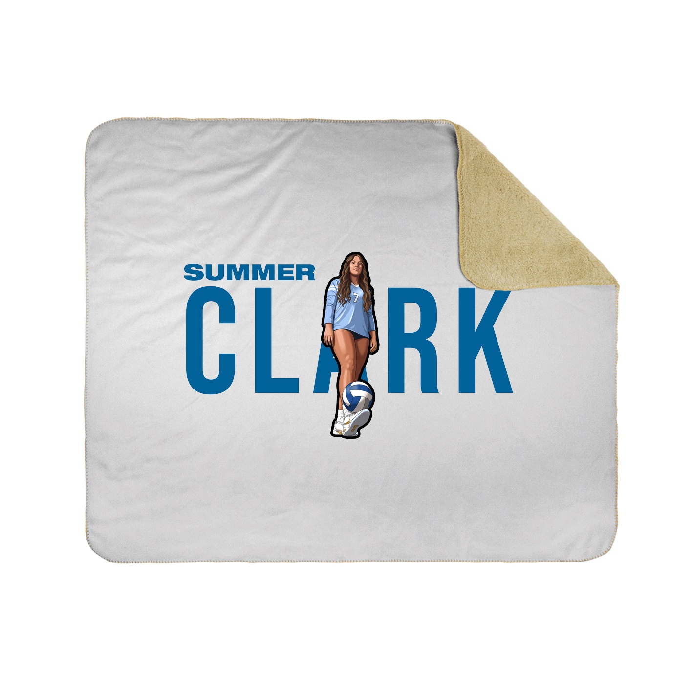 Throw Blanket — Player Name in White