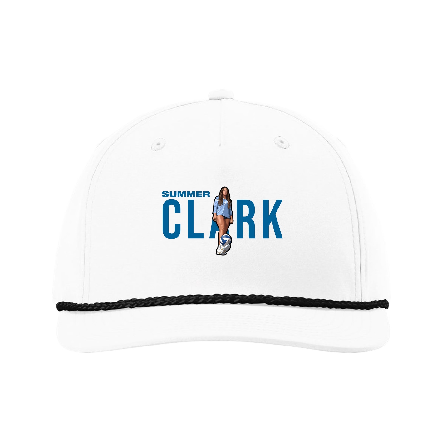 Five-Panel Classic Rope Cap — Player Name in White