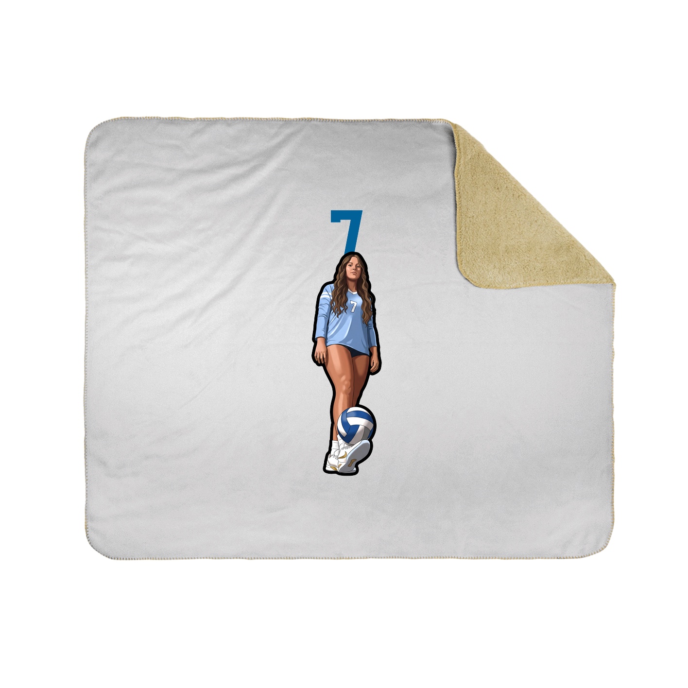 Throw Blanket — Number Top in White
