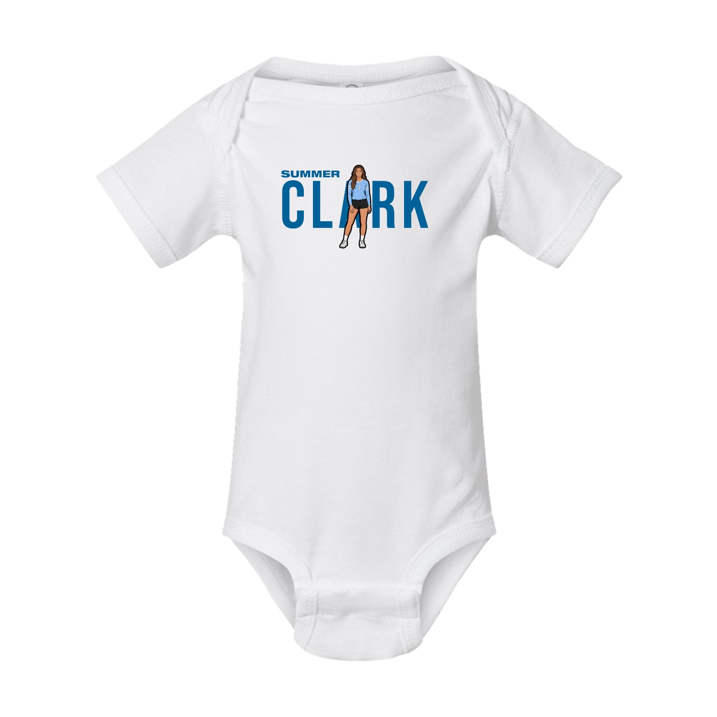 Baby Onesie — Player Name in White