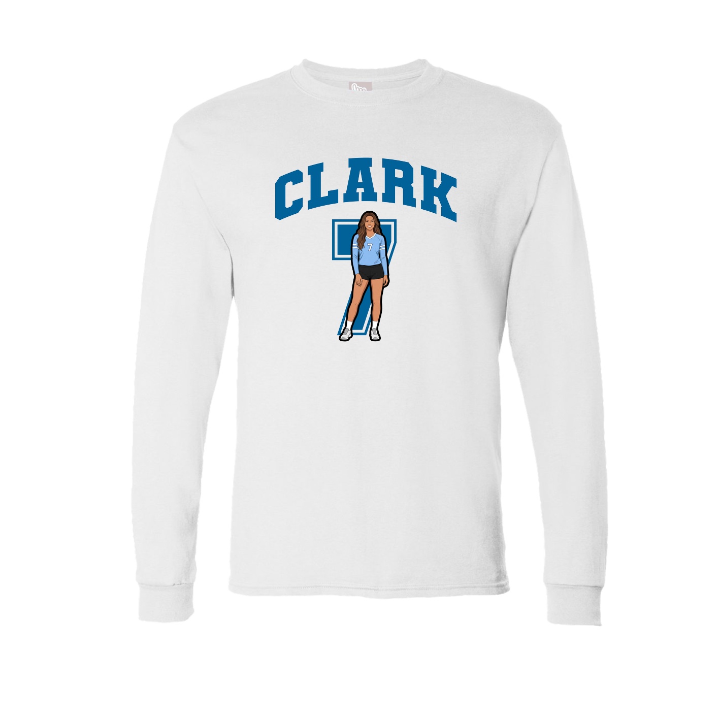 Long Sleeve Tee — Number in White