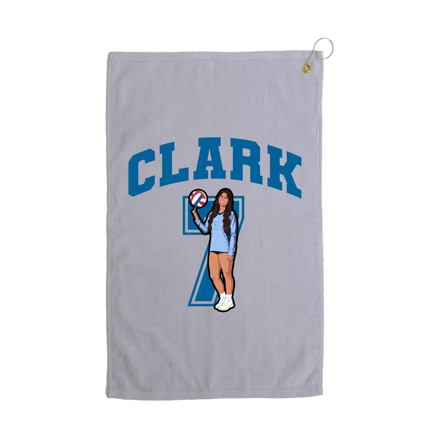 Golf Towel — Number in Grey