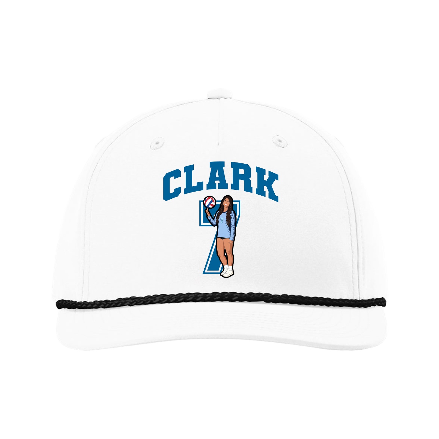 Five-Panel Classic Rope Cap — Number in White
