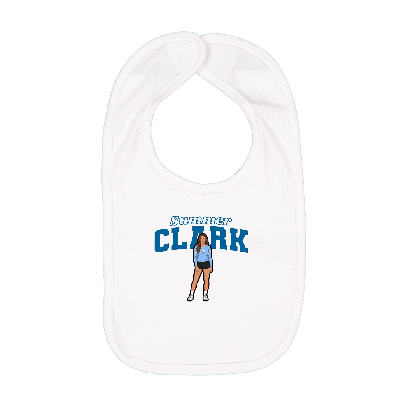 Infant Bib — Name Arch in White