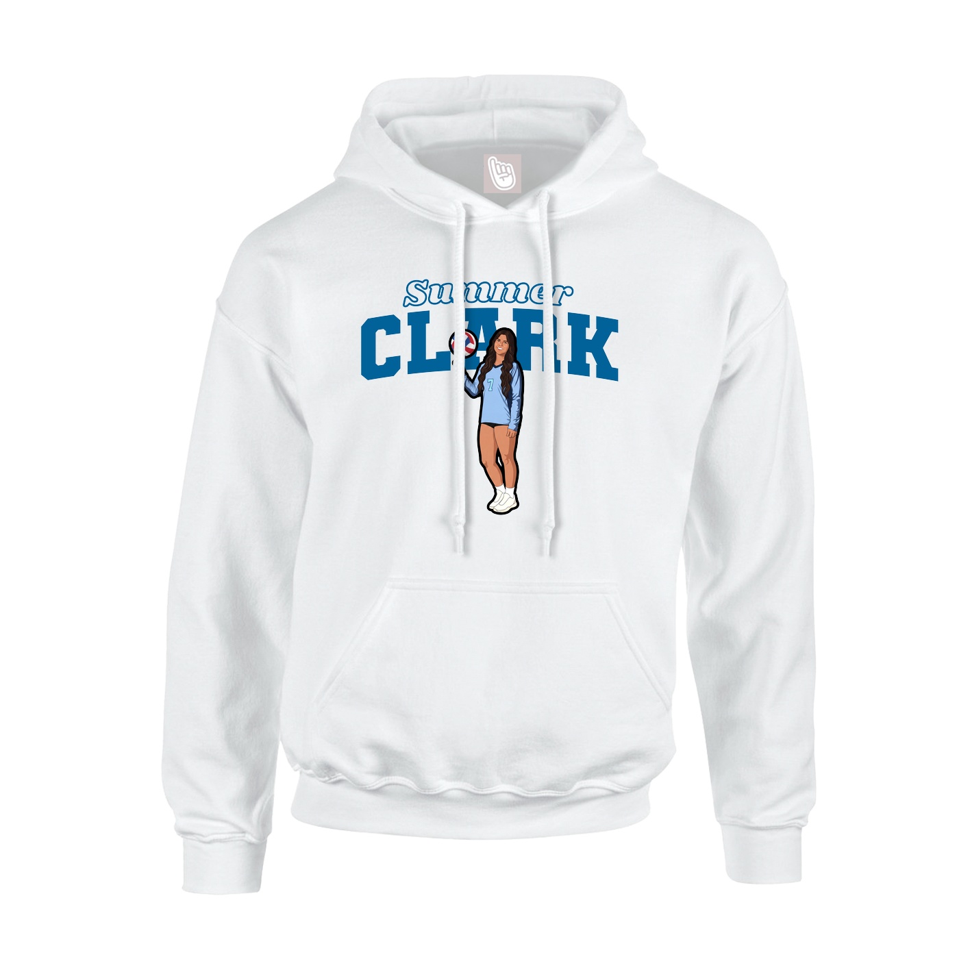 Youth Hoodie — Name Arch in White