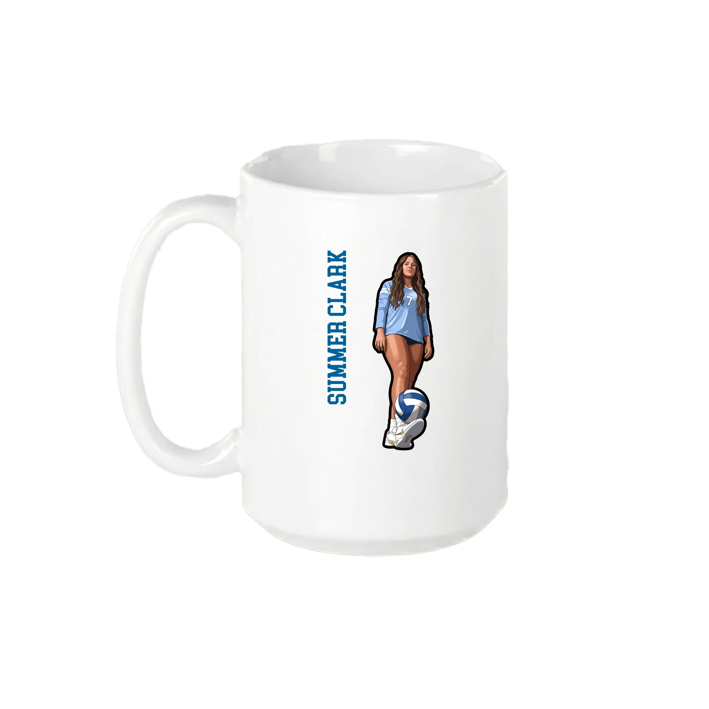 15oz Coffee Mug — Name Vertical in White