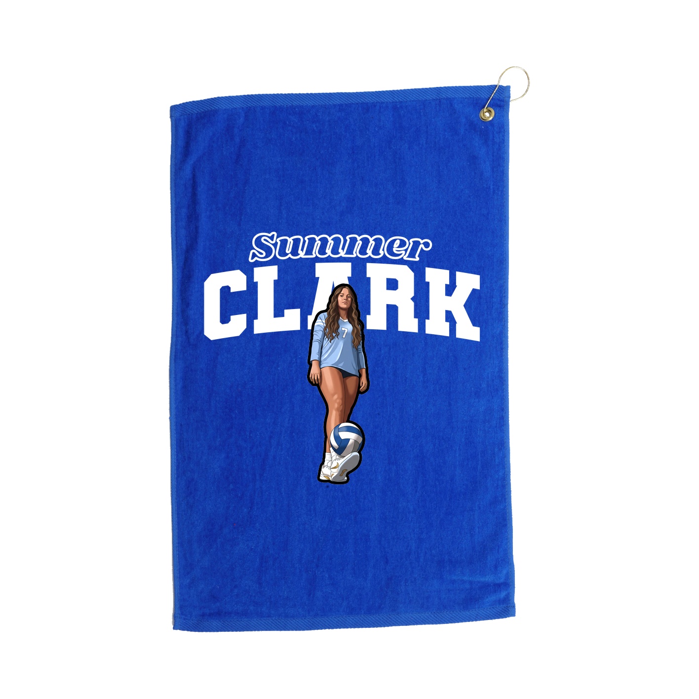 Golf Towel — Name Arch in Royal