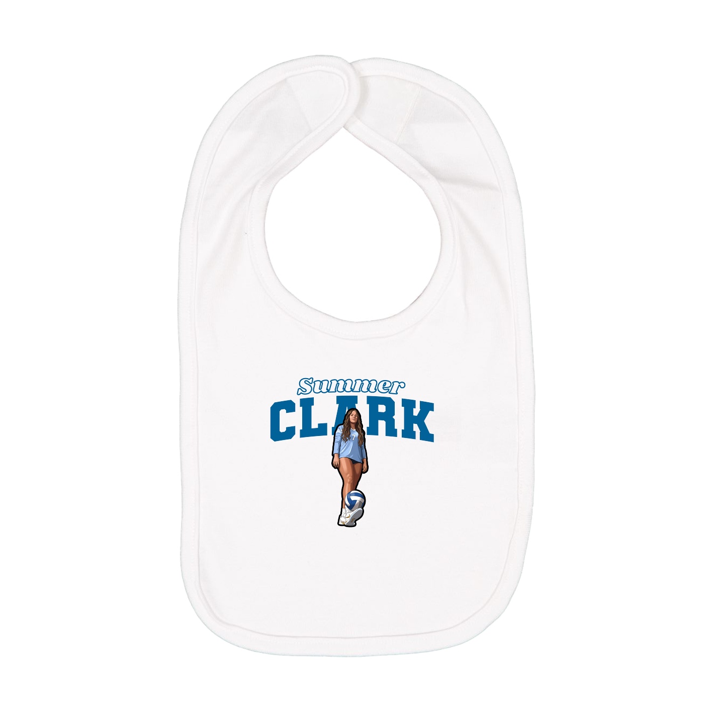 Infant Bib — Name Arch in White