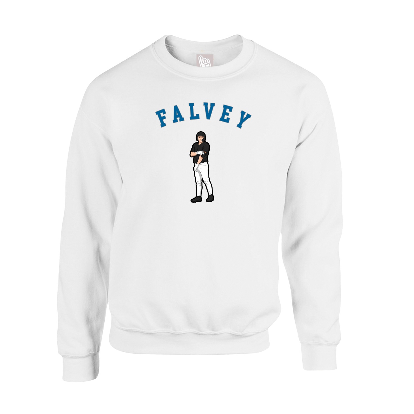Fleece Crew — Shirsey Arch in White