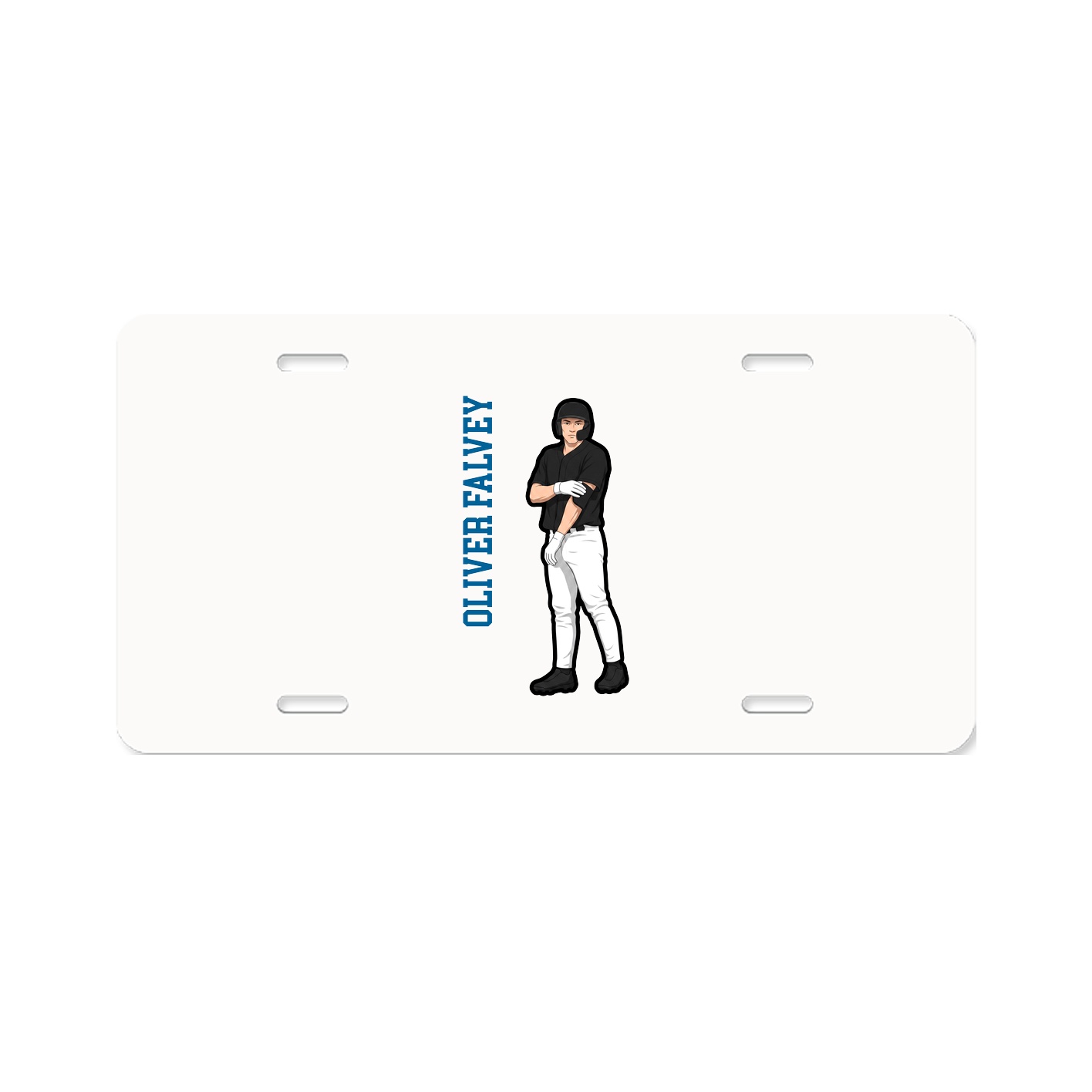 License Plate — Name Vertical in Classic