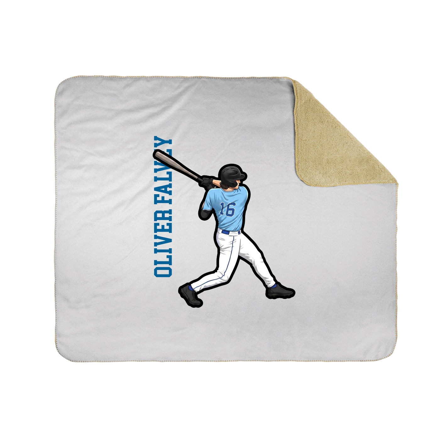 Throw Blanket — Name Vertical in White
