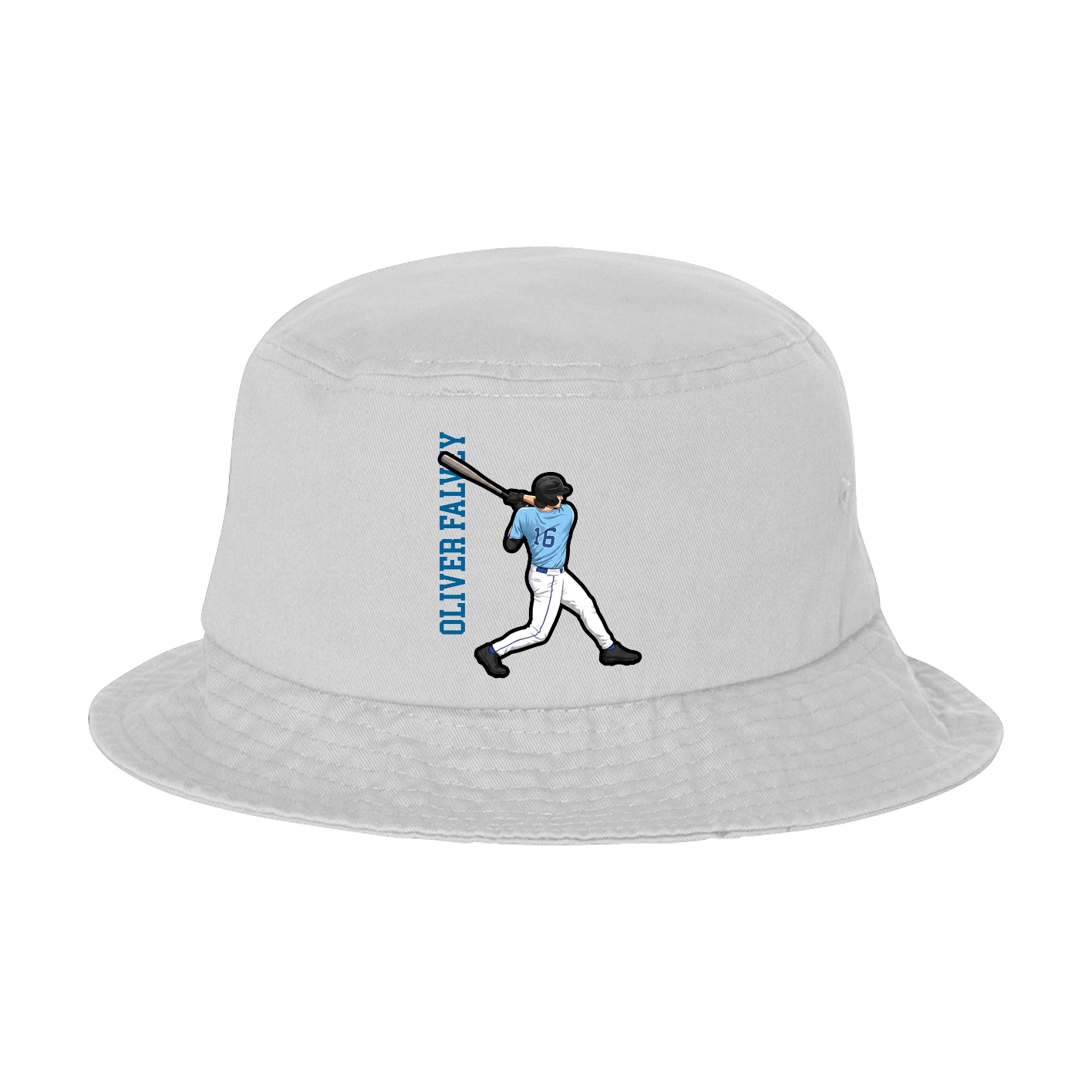 Bucket Cap — Name Vertical in White