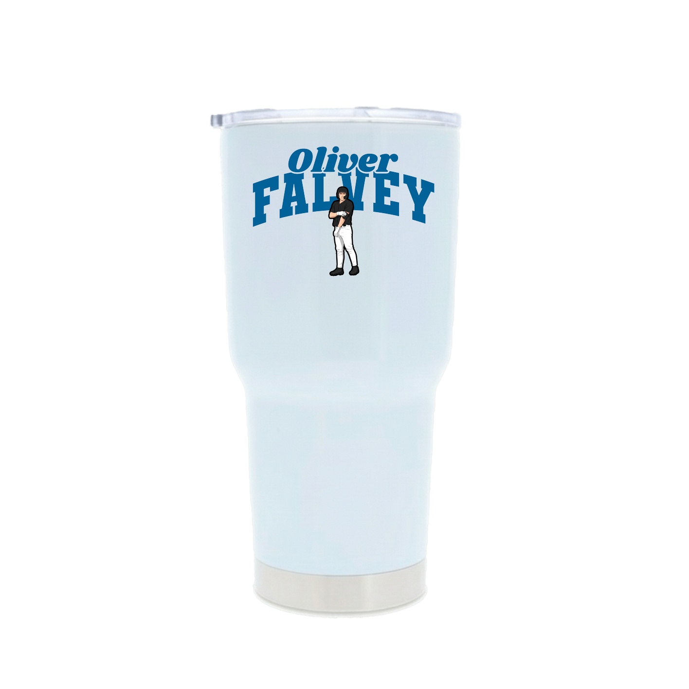 30oz Stainless Steel Tumbler — Signature Arch in White