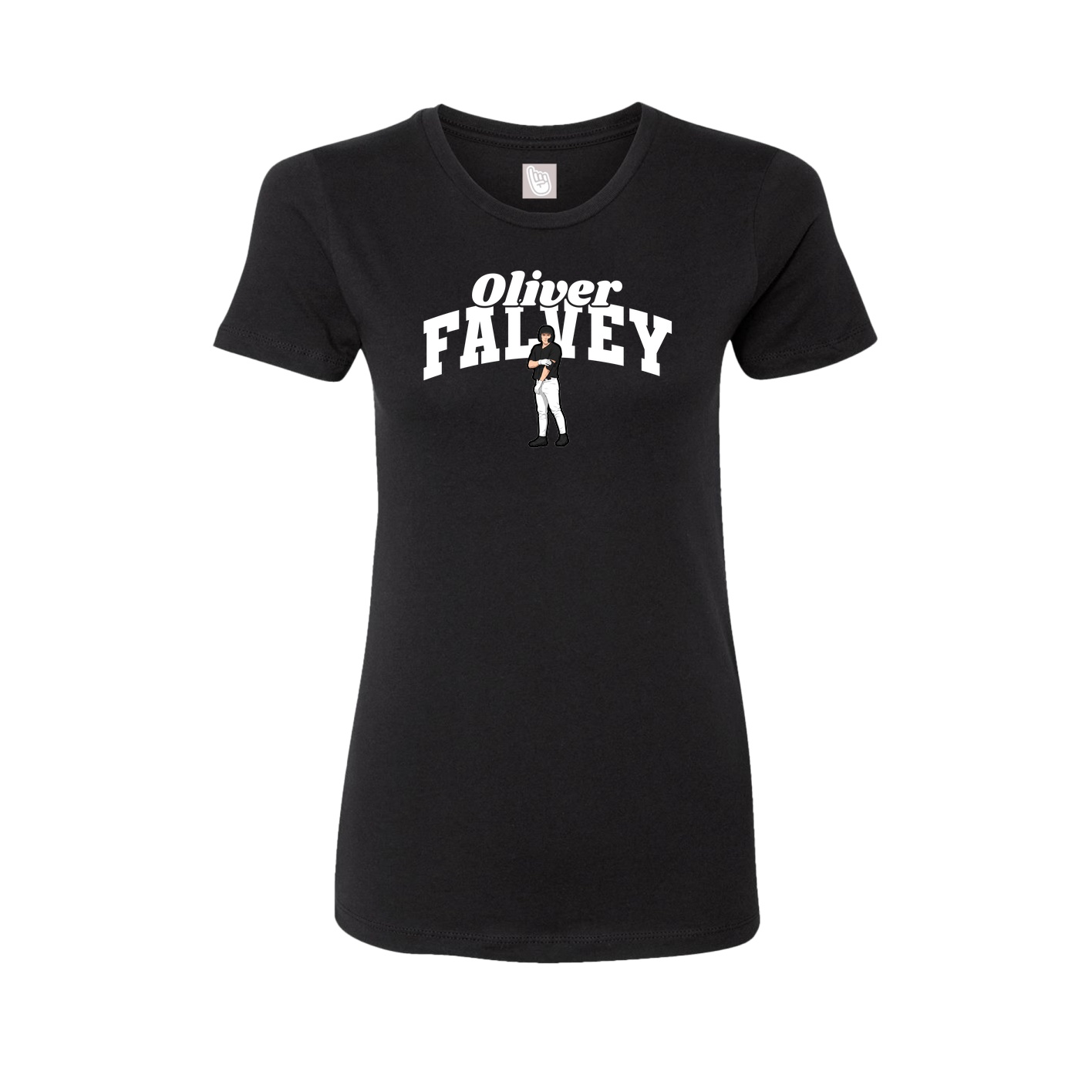 Fitted Women's Tee — Signature Arch in Black