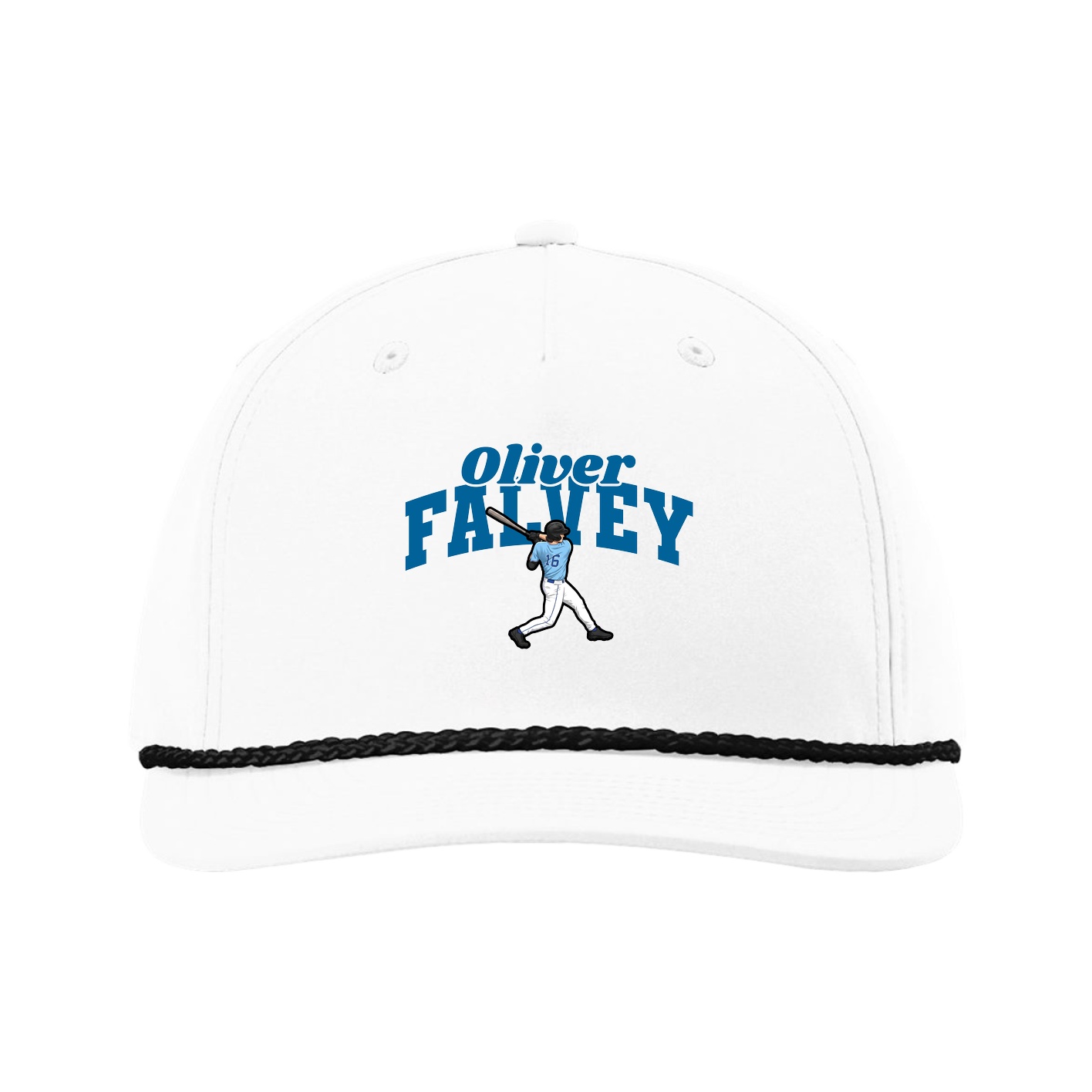 Five-Panel Classic Rope Cap — Signature Arch in White