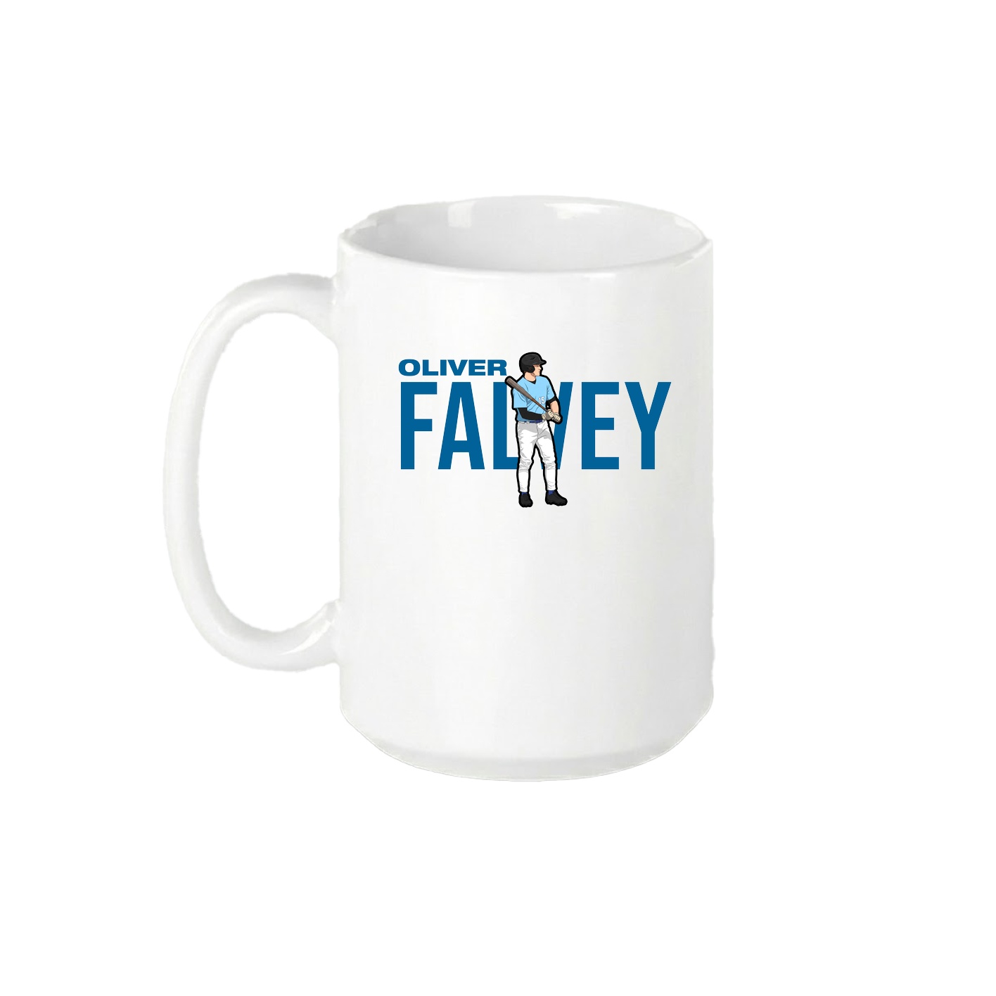 15oz Coffee Mug — Player Name in White