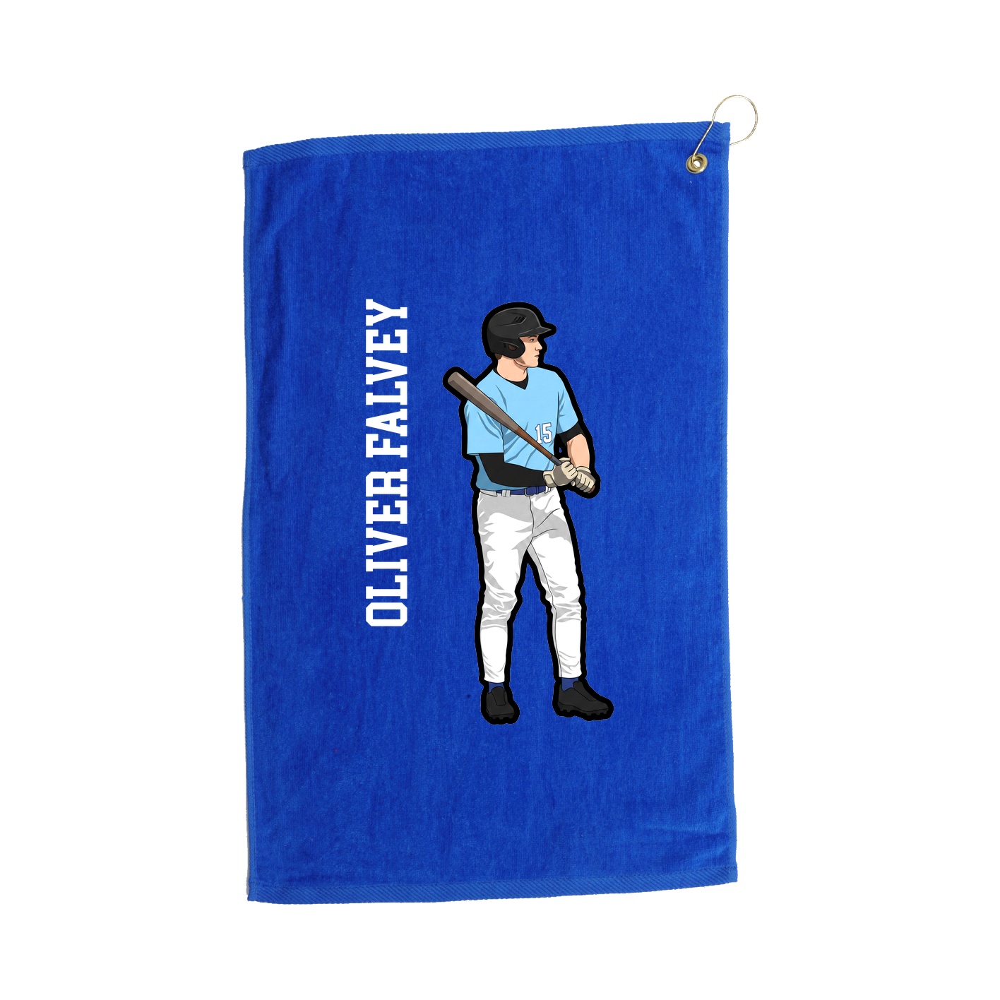 Golf Towel — Name Vertical in Royal